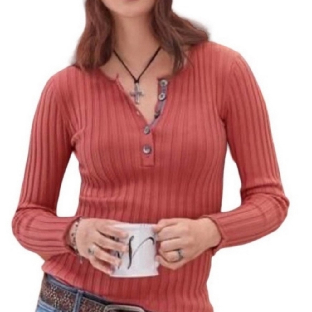 Sundance Living Legends Henley Ribbed Top